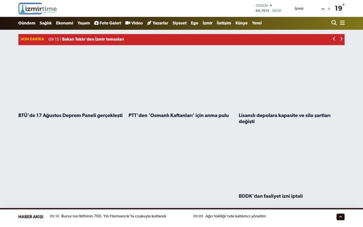 Screenshot of izmirtime.com