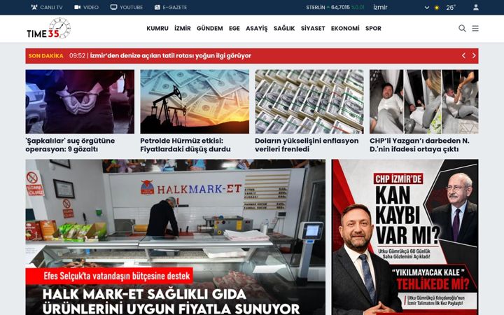 Screenshot of izmirtime35.com