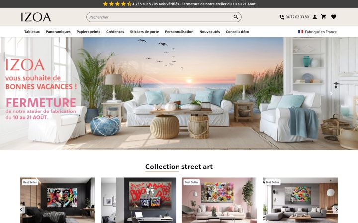 Screenshot of izoa.fr