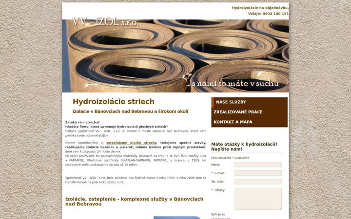 Screenshot of izol.eu