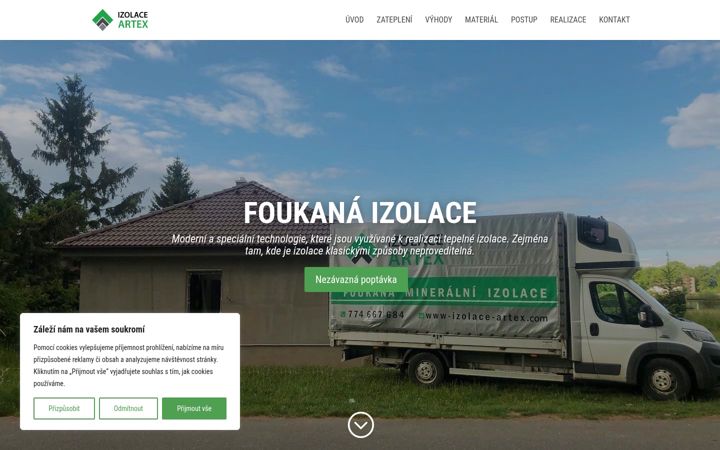 Screenshot of izolace-artex.com