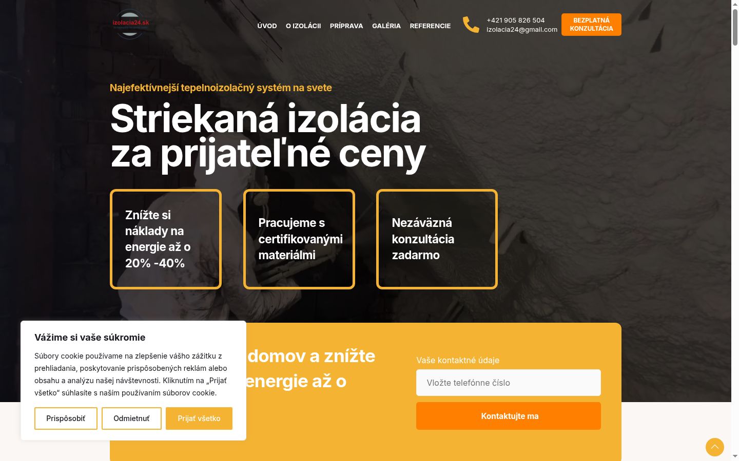 Snimka zaslona bannera za privolu prikazanog prije bilo kakve interakcije