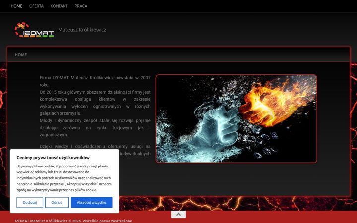 Screenshot of izomat.org