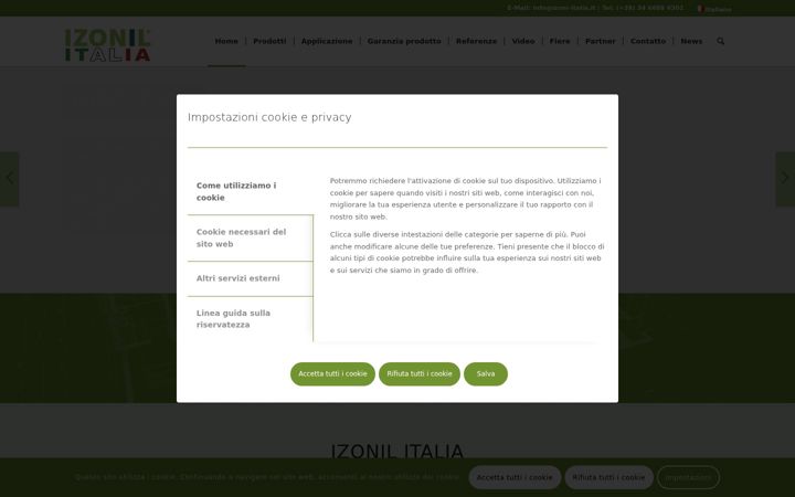 Screenshot of izonil-italia.it