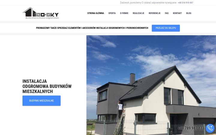 Screenshot of izosky.pl