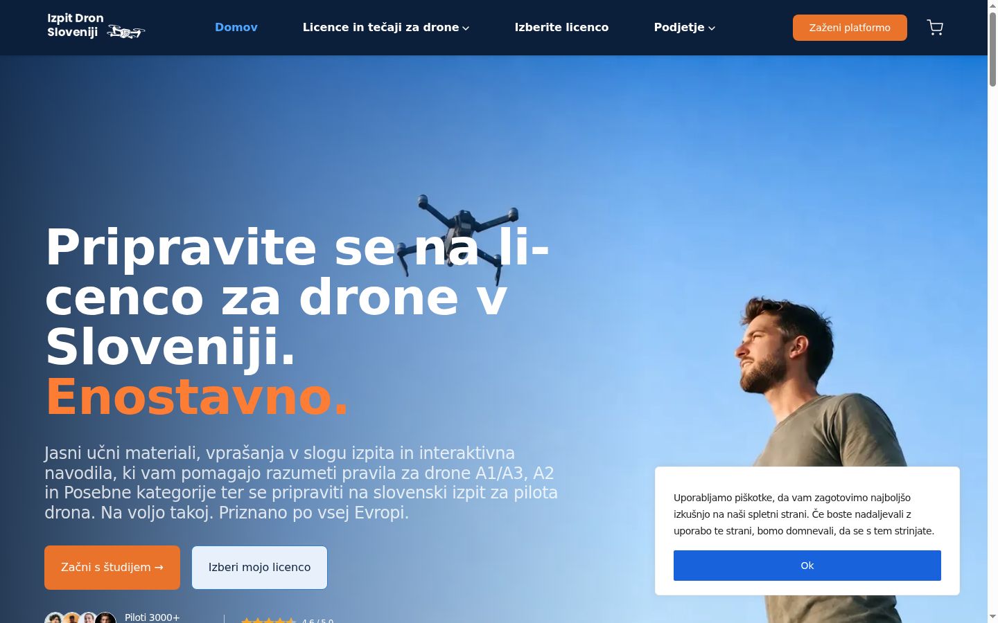 Snímek obrazovky baneru souhlasu zobrazeného před jakoukoli interakcí