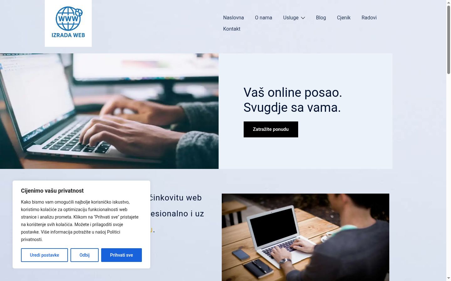 Screenshot van de toestemmingsbanner zoals getoond vóór enige interactie