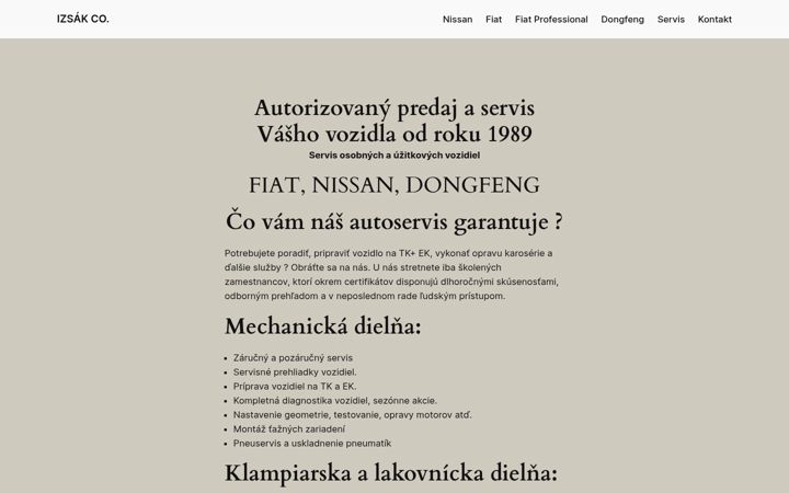 Screenshot of izsak.sk