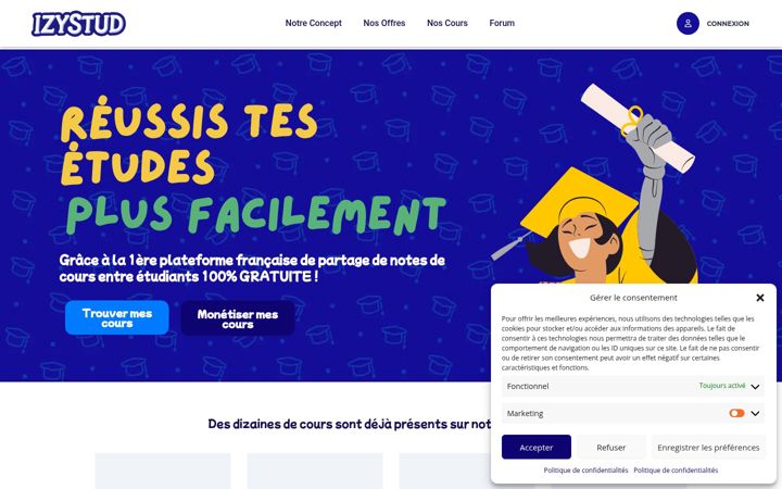 Screenshot of izystud.fr