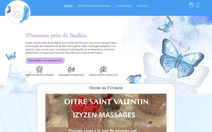 Screenshot of izyzen-massage.fr