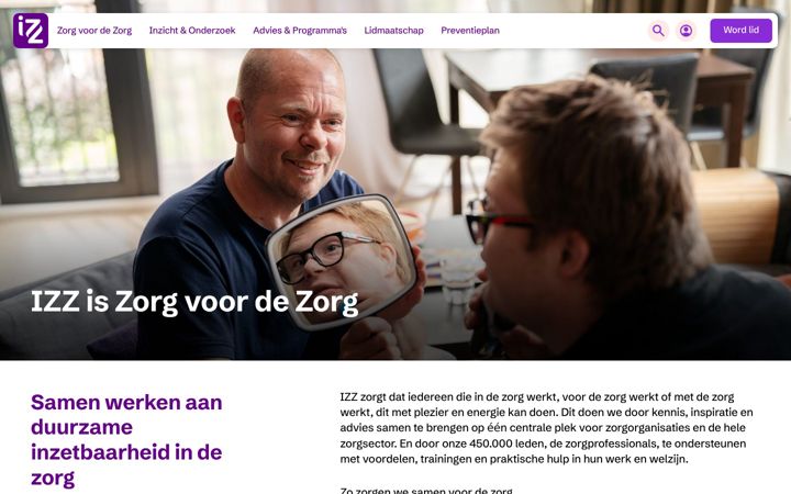 Screenshot of izz.nl