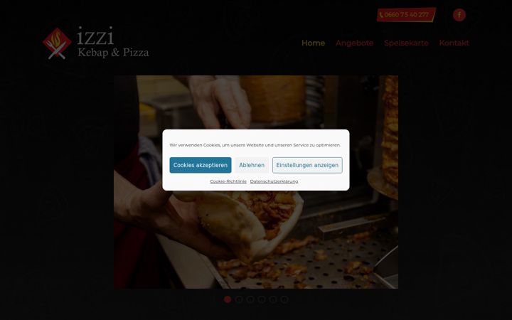 Screenshot of izzi-kebap-schnitzel.at