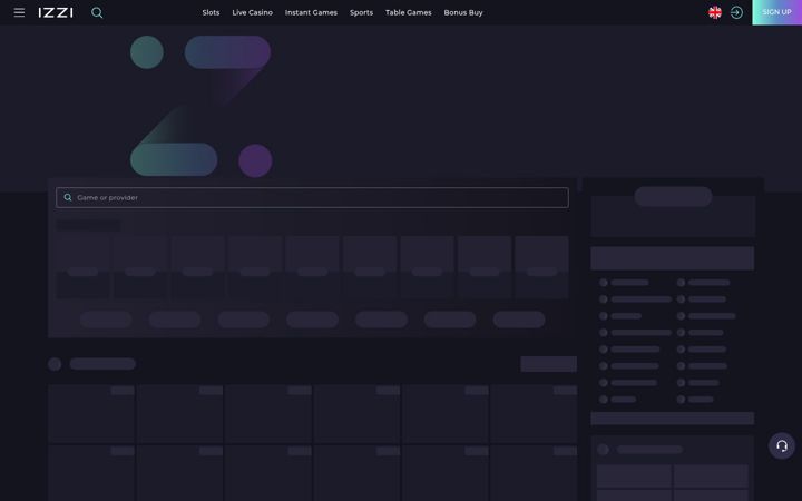 Screenshot of izzicasino.com