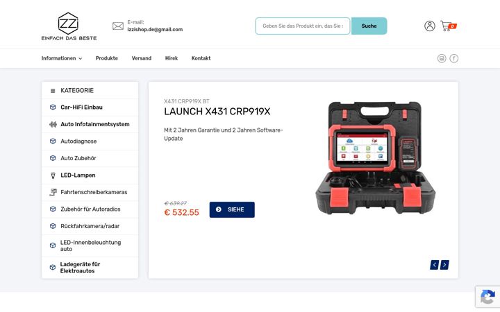 Screenshot of izzimarkt.de