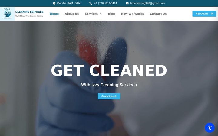 Screenshot of izzy-cleaningservices.com