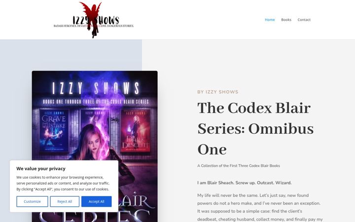 Screenshot of izzyshows.com