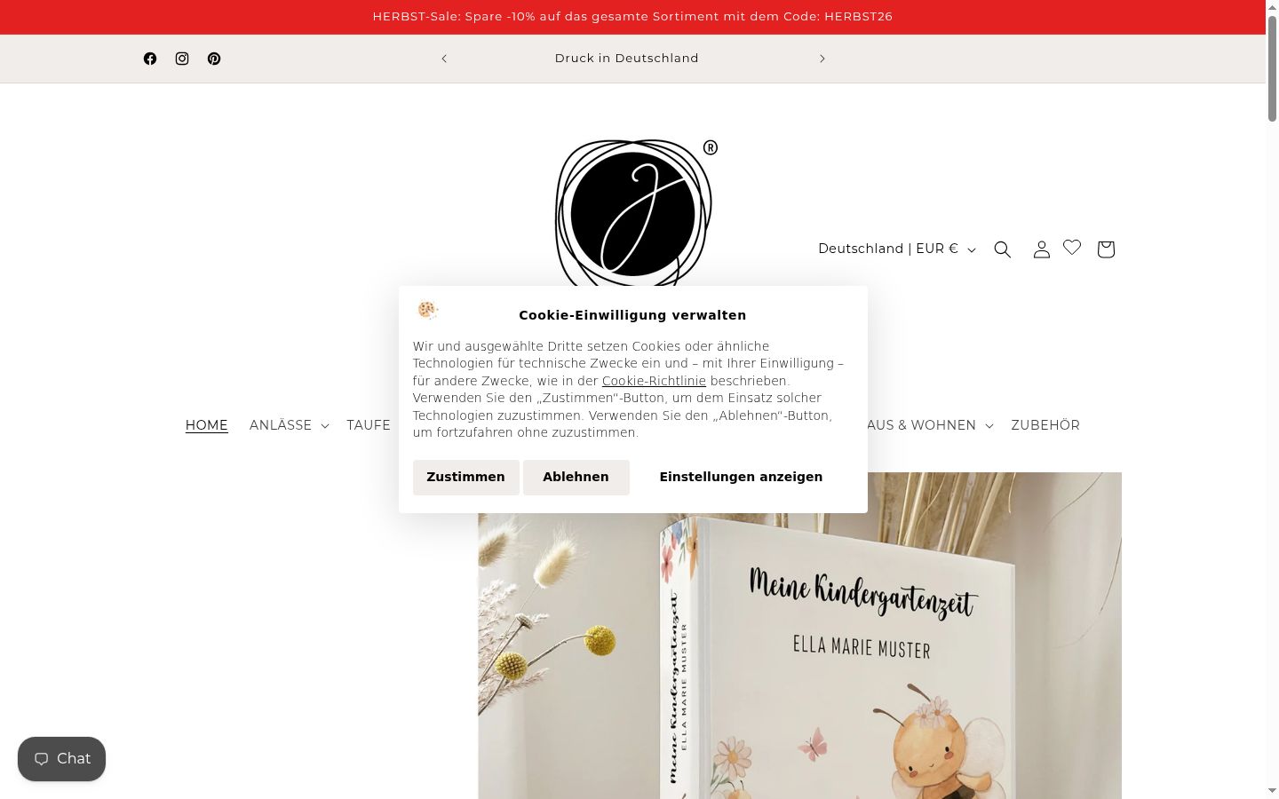 Capture d'écran de la bannière de consentement affichée avant toute interaction