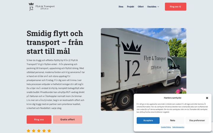 Screenshot of j2-flytt.se
