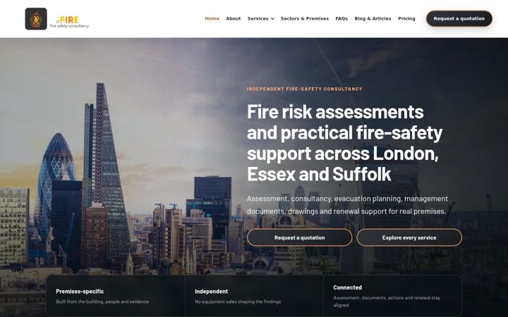 Screenshot of j7fire.co.uk