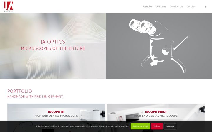 Screenshot of ja-optics.com