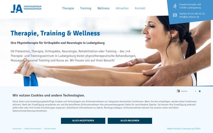 Screenshot of ja-physiotherapie-ludwigsburg.de