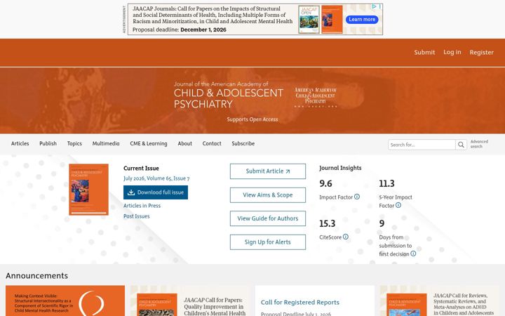 Screenshot of jaacap.org