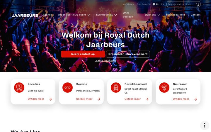 Snimka zaslona za jaarbeurs.nl