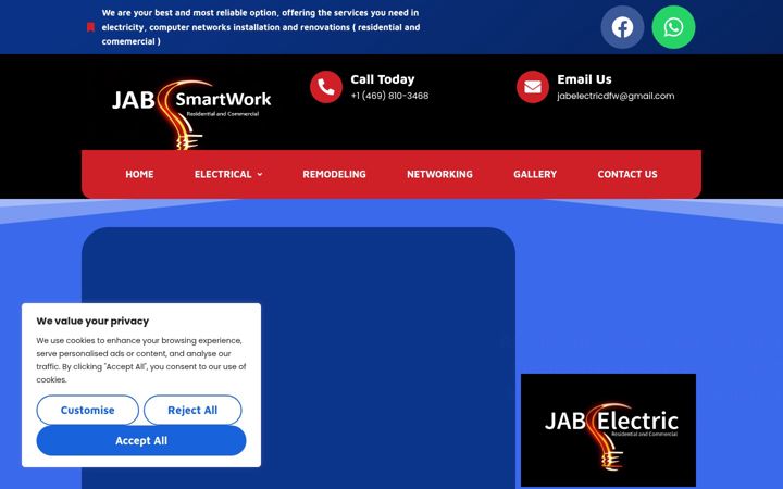 Screenshot of jab-electric.com