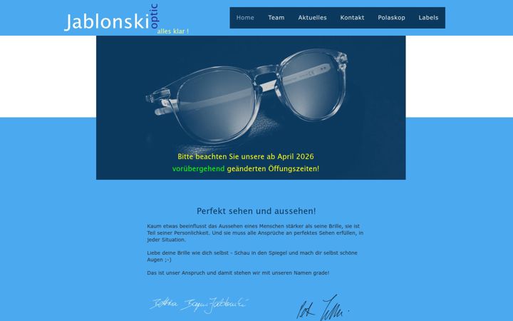 Screenshot of jablonski-optic.de