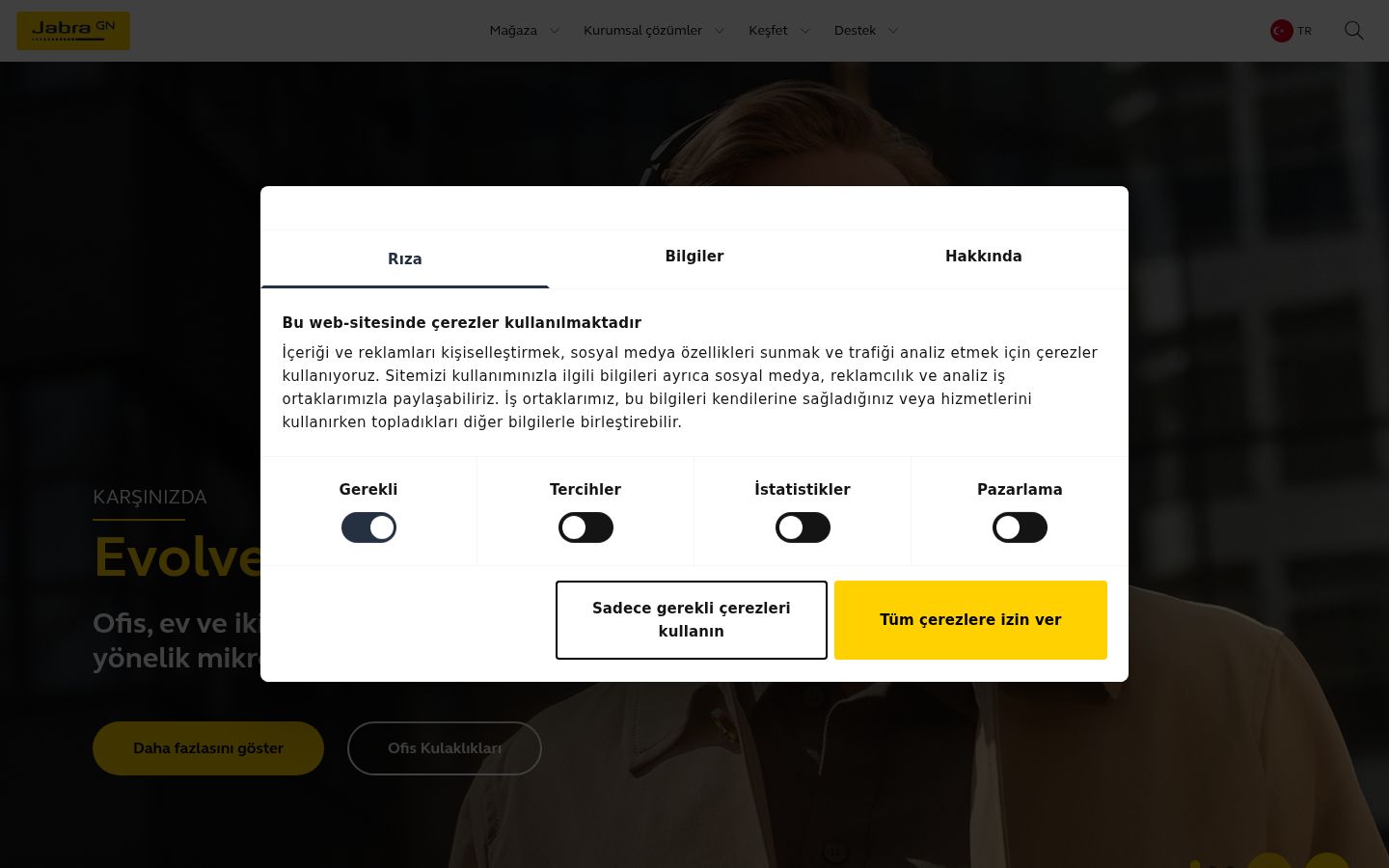 Sutikimo reklamjuostės, rodytos prieš bet kokią sąveiką, ekrano kopija