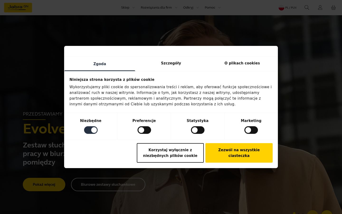 Skjermbilde av samtykkebanneret slik det vises før noen interaksjon