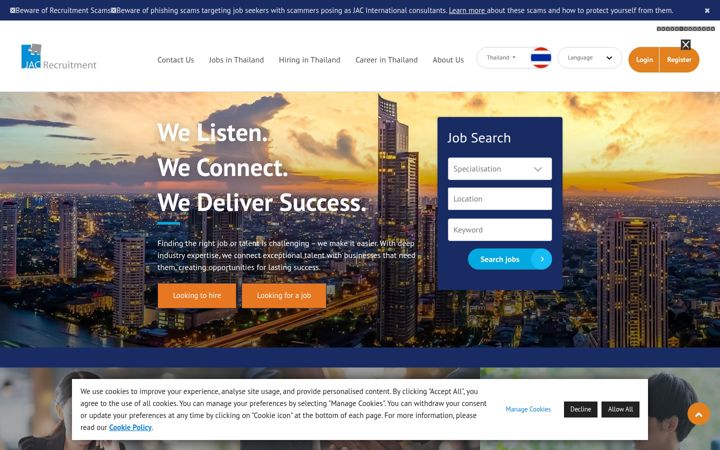 Screenshot of jac-recruitment.co.th