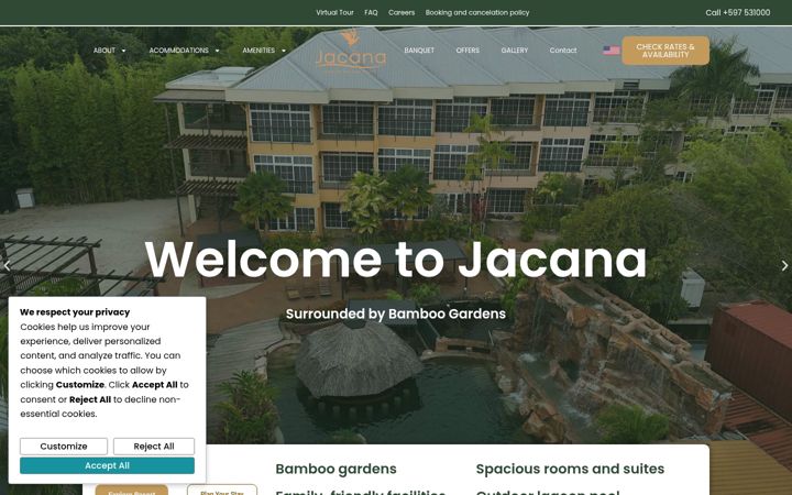 Screenshot of jacanaresort.com