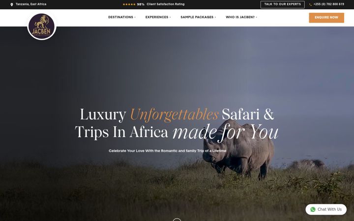 Screenshot of jacben-expeditions.com