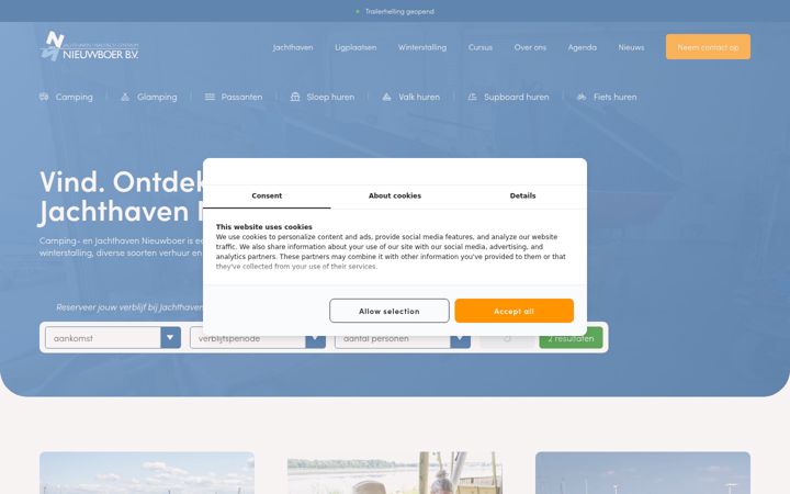 Screenshot of jachthavennieuwboer.nl