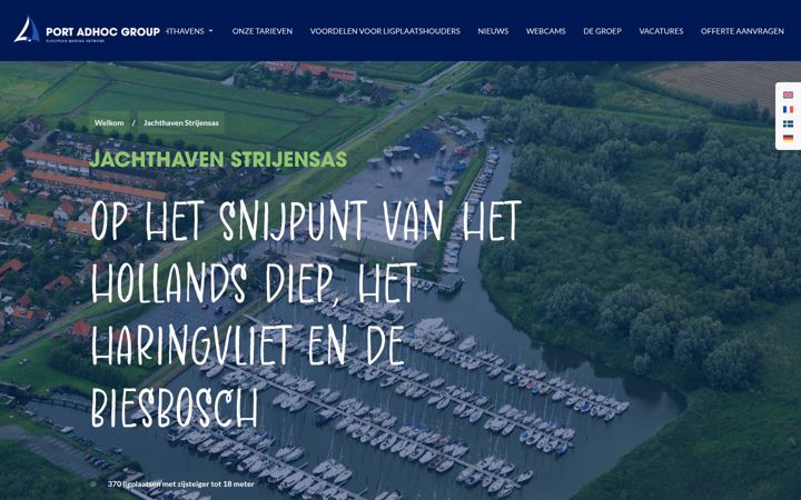 Screenshot of jachthavenstrijensas.nl