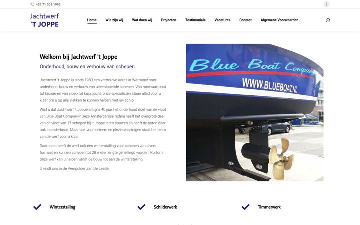 Screenshot of jachtwerfjoppe.nl