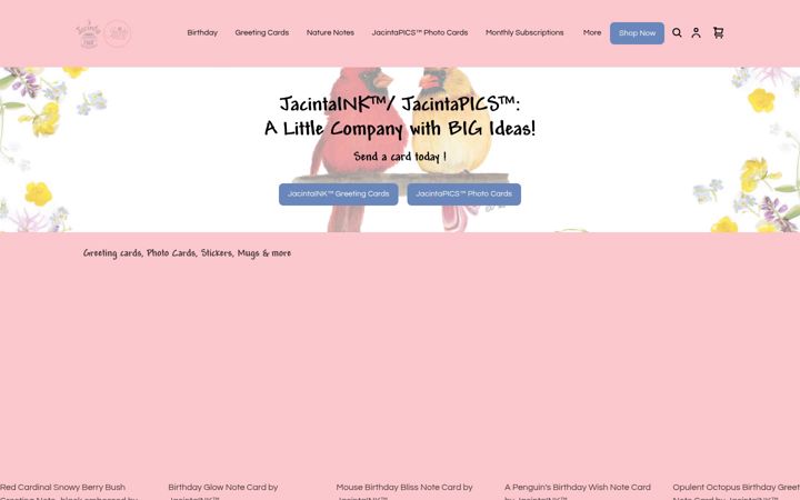 Screenshot of jacintainkstore.com