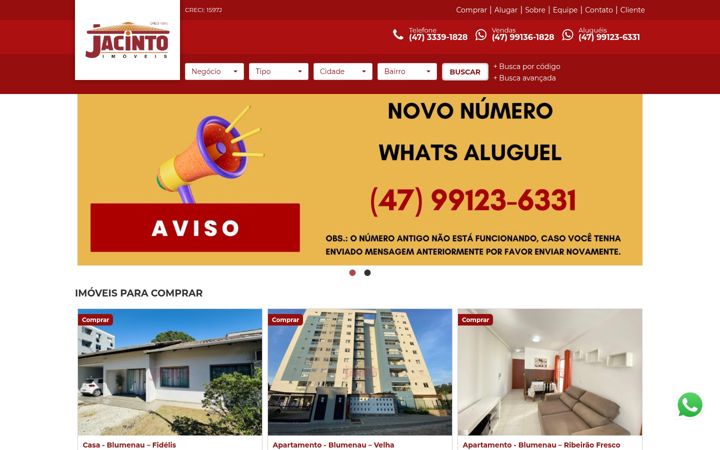 Screenshot of jacintoimoveis.com.br