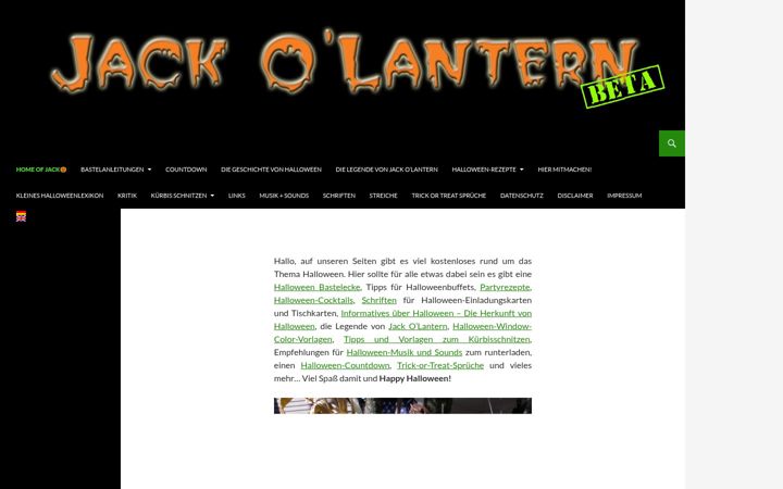 Screenshot of jack-o-lantern.eu