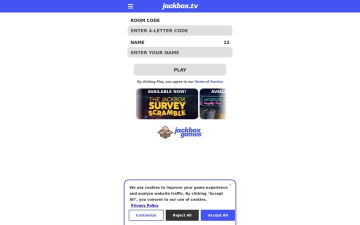 Екранна снимка на jackbox.tv