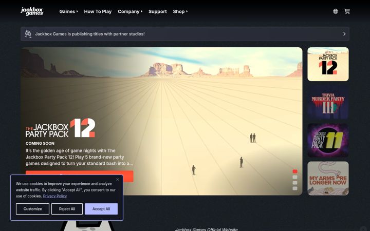 Screenshot of jackboxgames.com