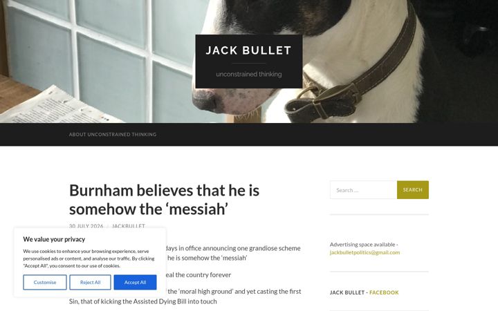 Screenshot of jackbullet.co.uk