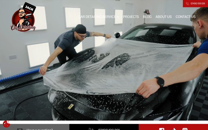 Screenshot of jackcardetailing.co.uk