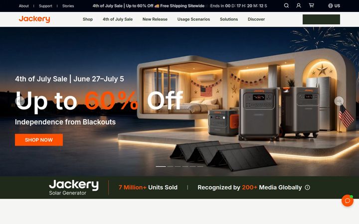 Snimka zaslona za jackery.com