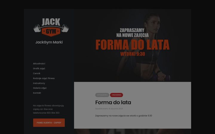 Screenshot of jackgym.pl