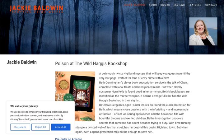 Screenshot of jackiebaldwin.co.uk