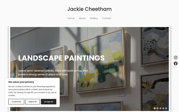Screenshot of jackiecheethamartist.com
