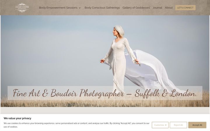 Screenshot of jackiecooperphotography.co.uk