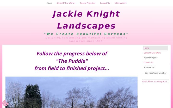 Screenshot of jackieknightlandscapes.co.uk